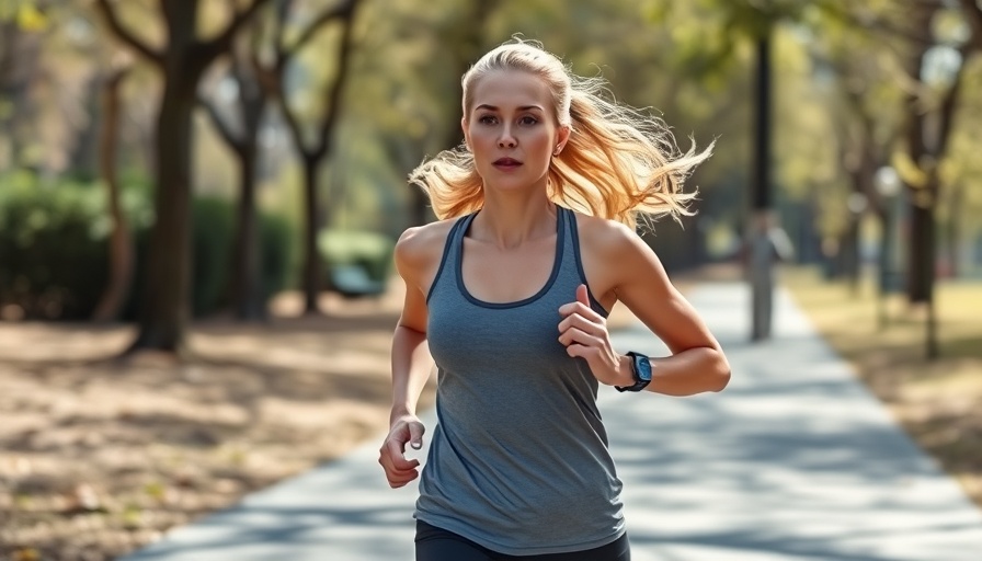Woman running sprint interval workout for fat loss in park.