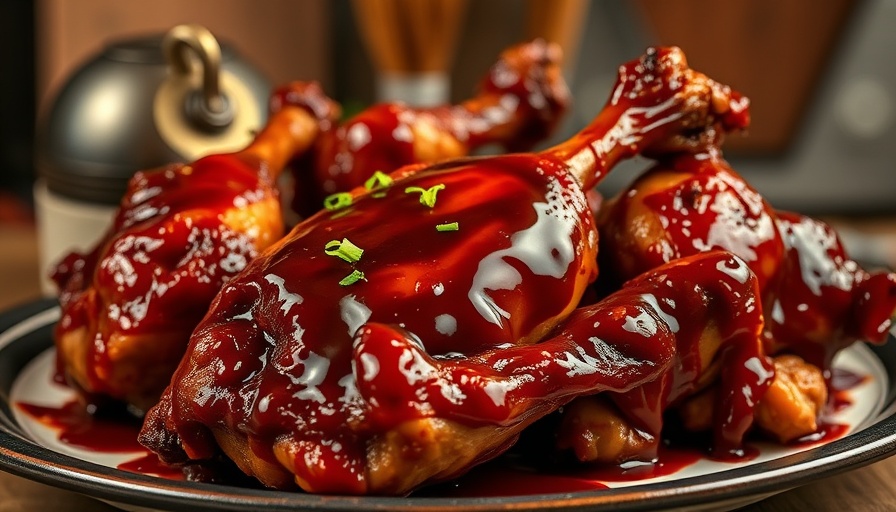 Crockpot BBQ chicken served with mashed potatoes and corn.