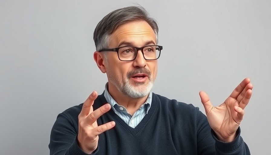Middle-aged person explaining concept related to burning visceral fat.