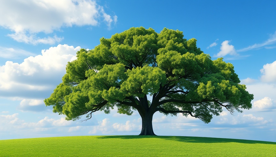 One Square Mile of Wilderness: solitary tree on grass under blue sky.