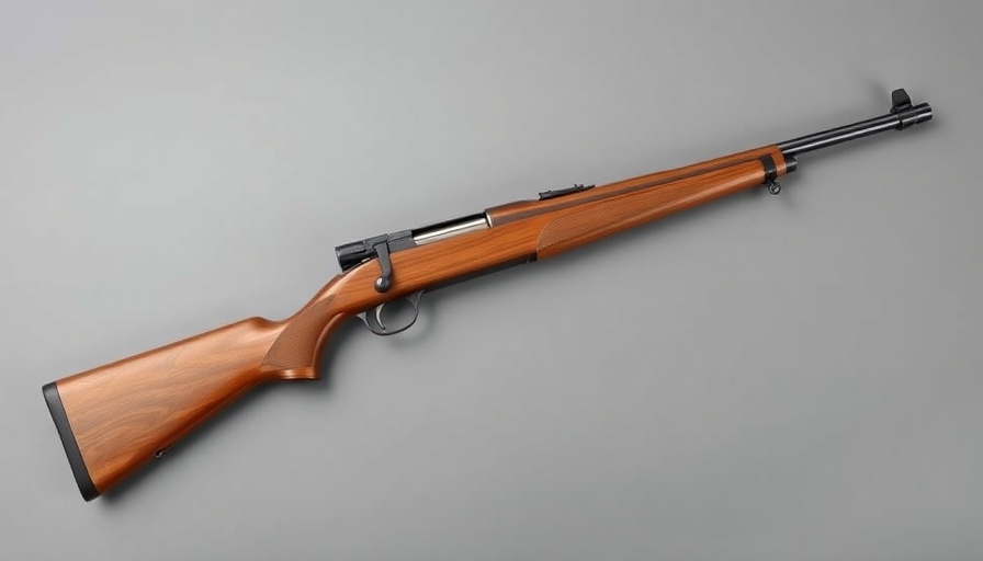 Classic FN Trombone Rifle, wooden finish, historical firearm display.
