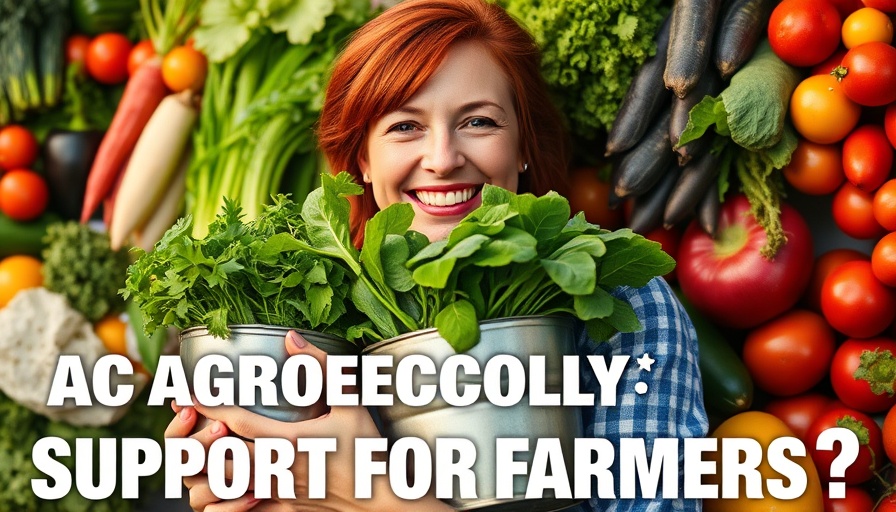 Woman with vegetables promoting sustainable living support.