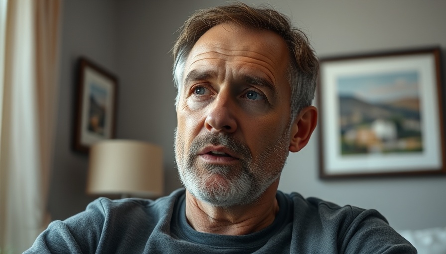 Middle-aged man discussing better sleep for seniors in a calm setting.