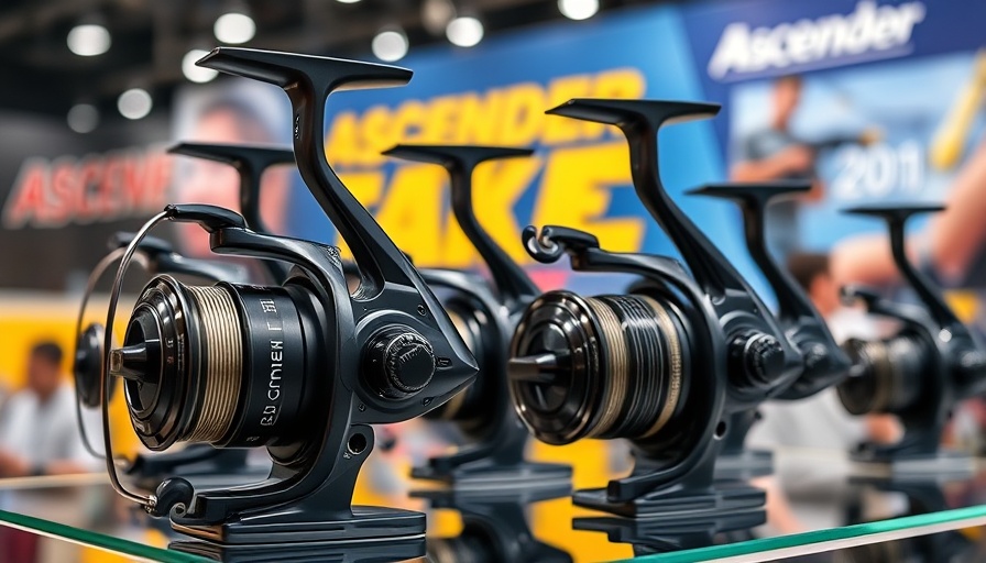Accurate Ascender Conventional Reels on display at a vibrant expo.