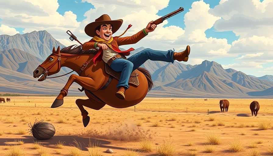 .30-30 Winchester rifle in action scene with cowboy and horse.