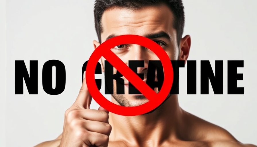 Graphic depiction highlighting creatine risks with text and images.