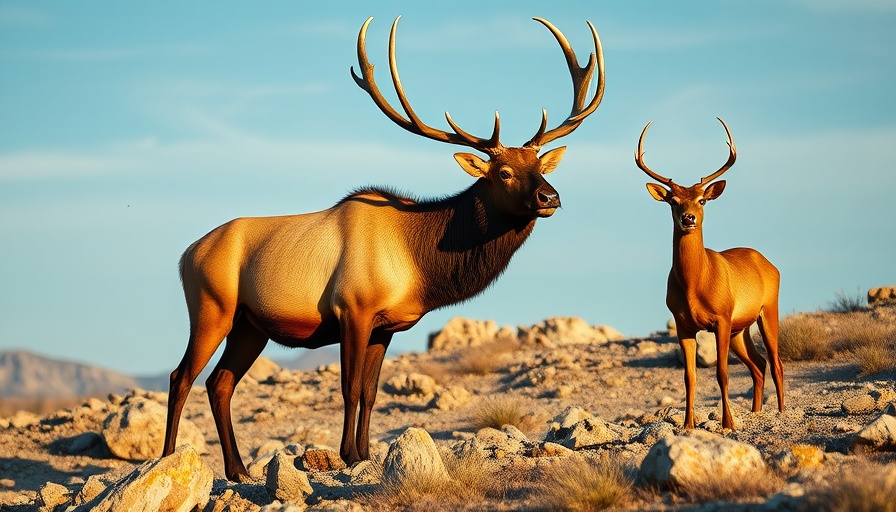 Majestic elk standing in a natural landscape, evoking 'shooting the wrong bull'.