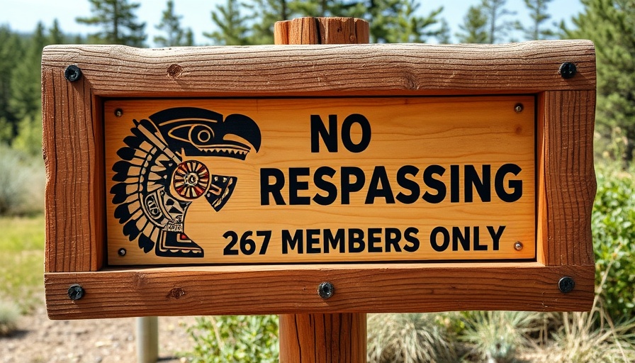 First Nation sign bars non-Native hunters with no trespassing message.