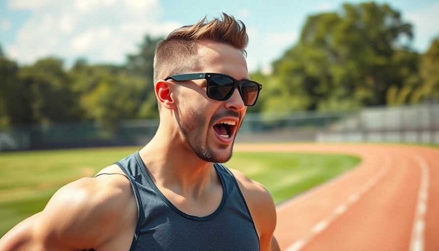 Athletic trainer discussing Build Fitness Fast Training Technique outdoors.