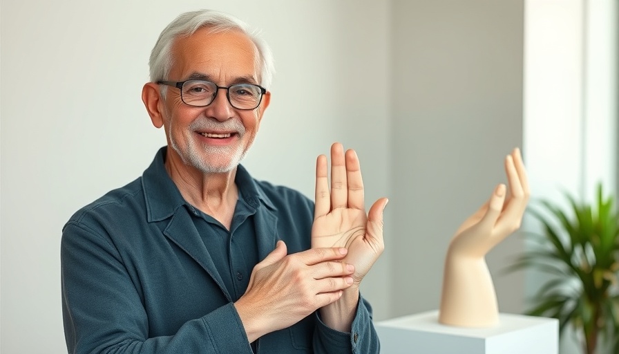 Older man explaining acupressure for asthma relief.