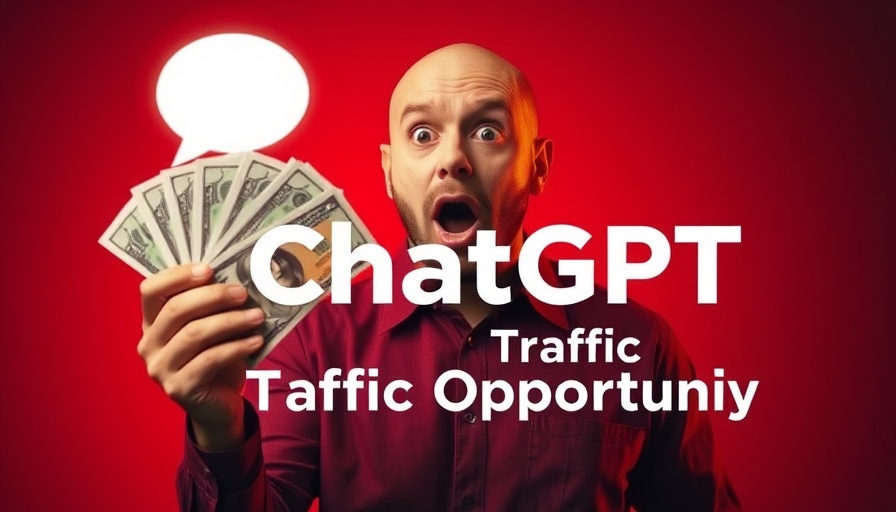 AI search traffic optimization with ChatGPT logo and surprised man.