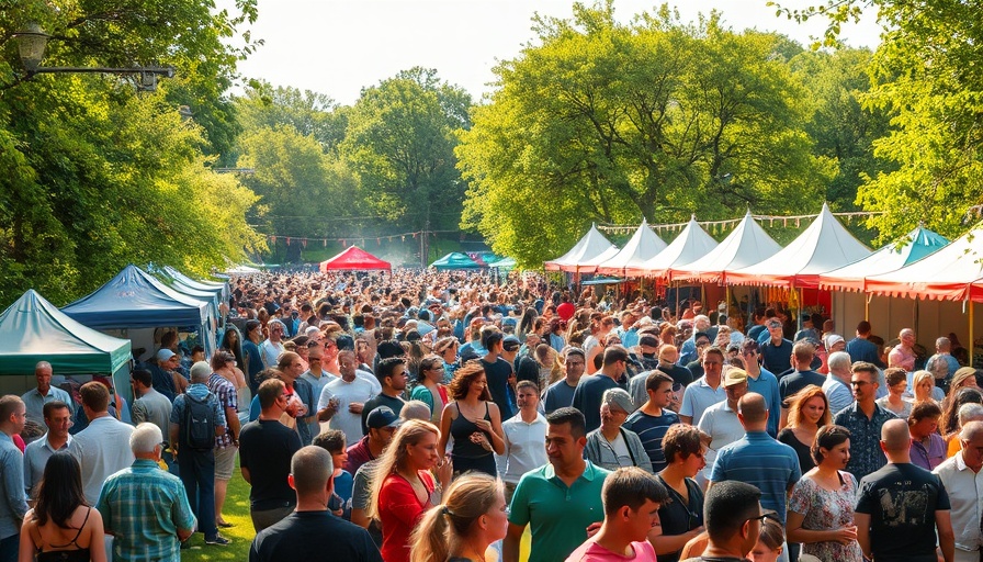 Vibrant festival in Dayton Ohio city park with diverse crowds