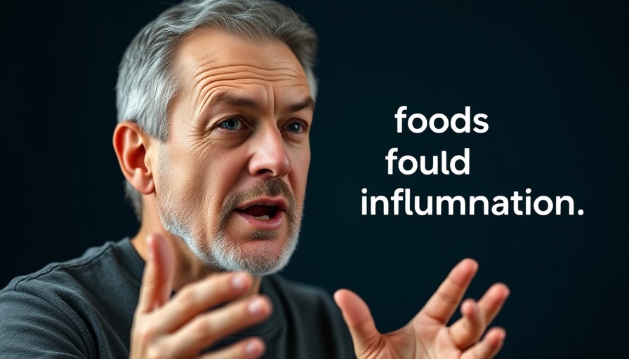 Expert discussing foods that increase inflammation, blue background.