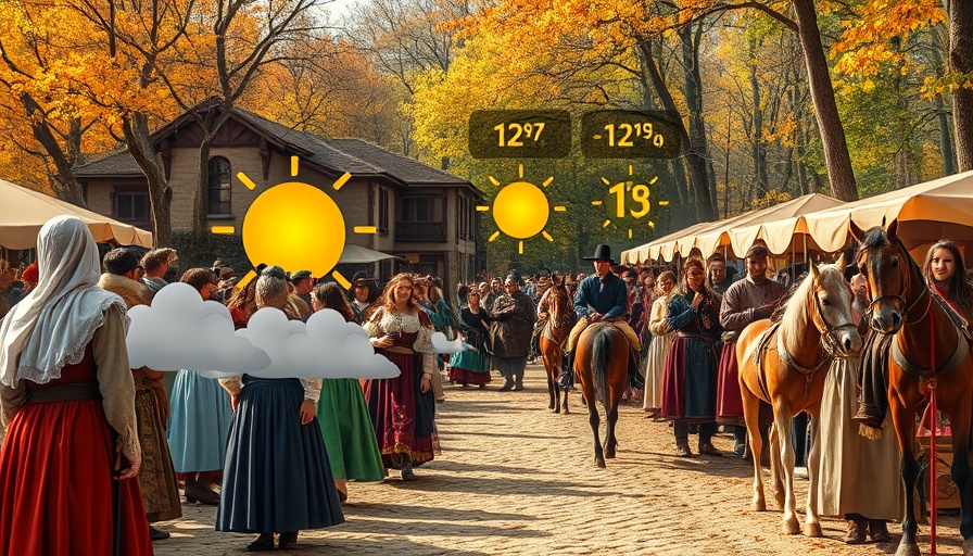 Miami Valley Weather Forecast shows sunny icons over Renaissance fair.