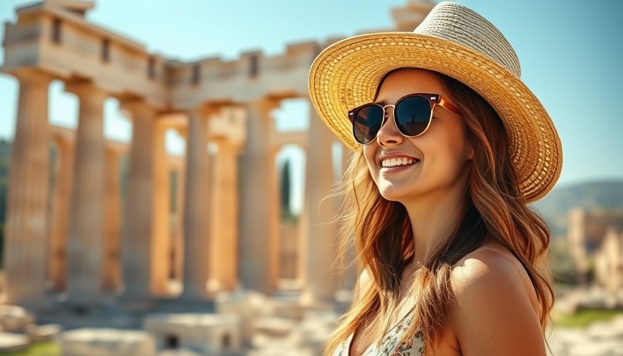 Woman exploring ancient Greek ruins, best historic sites in Greece.