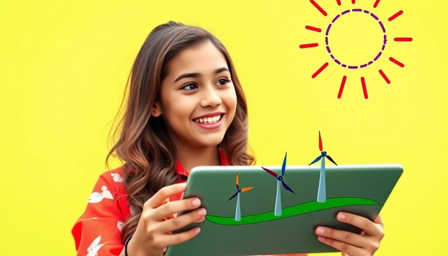 AI Data Center Energy Consumption concept with sustainable energy illustration.