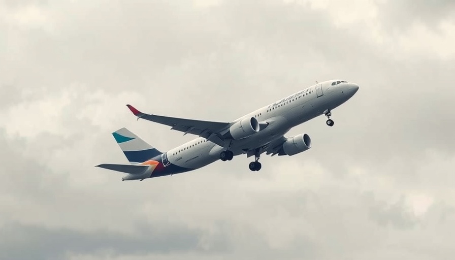 Modern airplane ascending against cloudy sky for new fall flights.