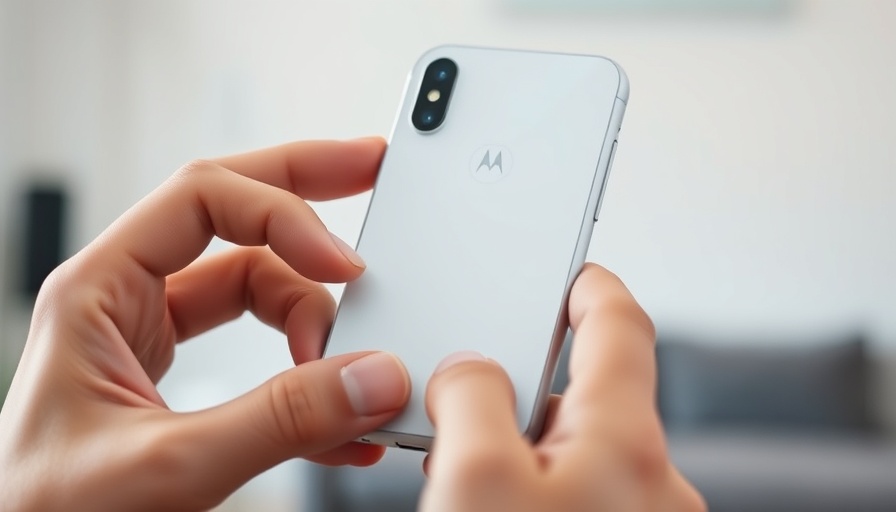 Motorola's $1,000 Brilliant Collection phone in elegant white held by hands, close-up.