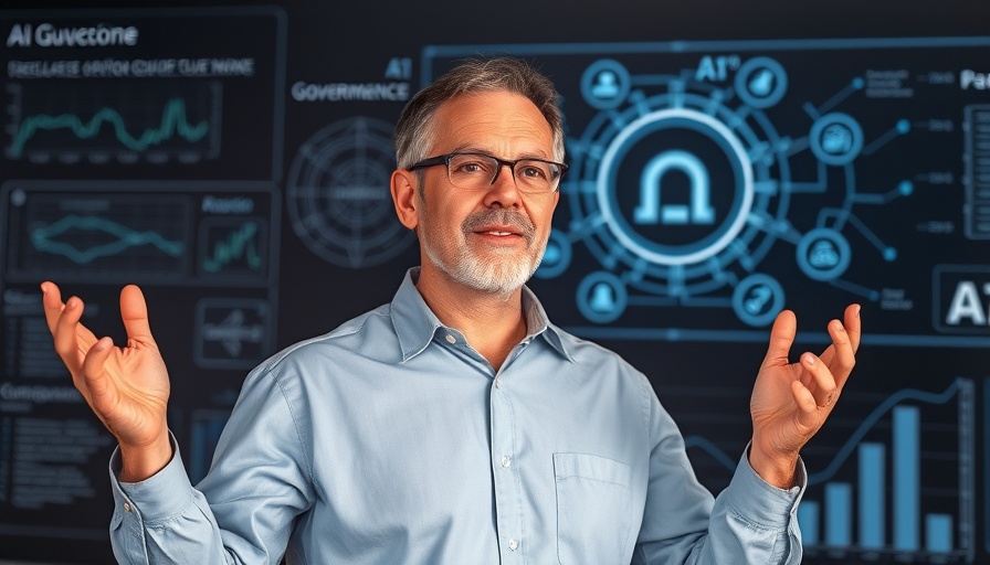 Man discussing AI governance and security concepts on video.