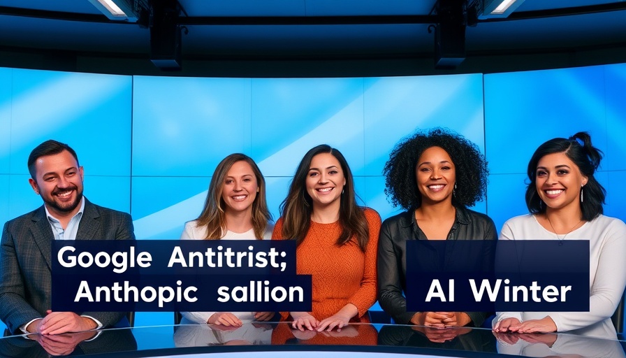 Group discussing Google antitrust and AI on a virtual talk show.