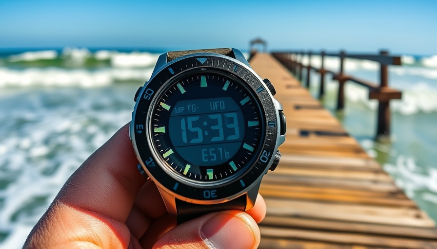 Suunto Ocean Dive Watch showing dive metrics near ocean.