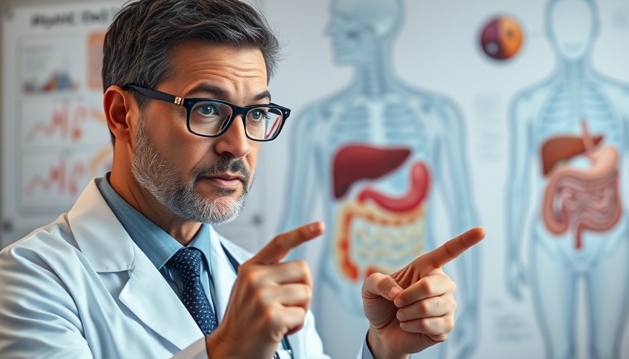 Doctor discusses healthy food to starve cancer cells with digestive illustration.