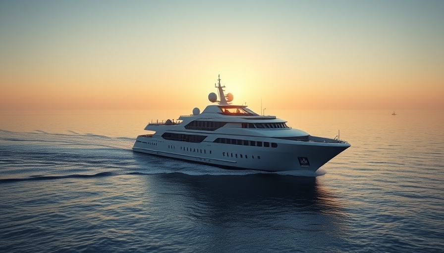 Luxurious cruise ship in Mexican Riviera at sunrise, tranquil sea.