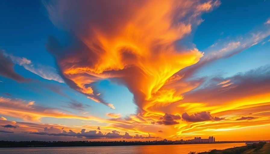 Dramatic sunset over cityscape for holistic living inspiration.