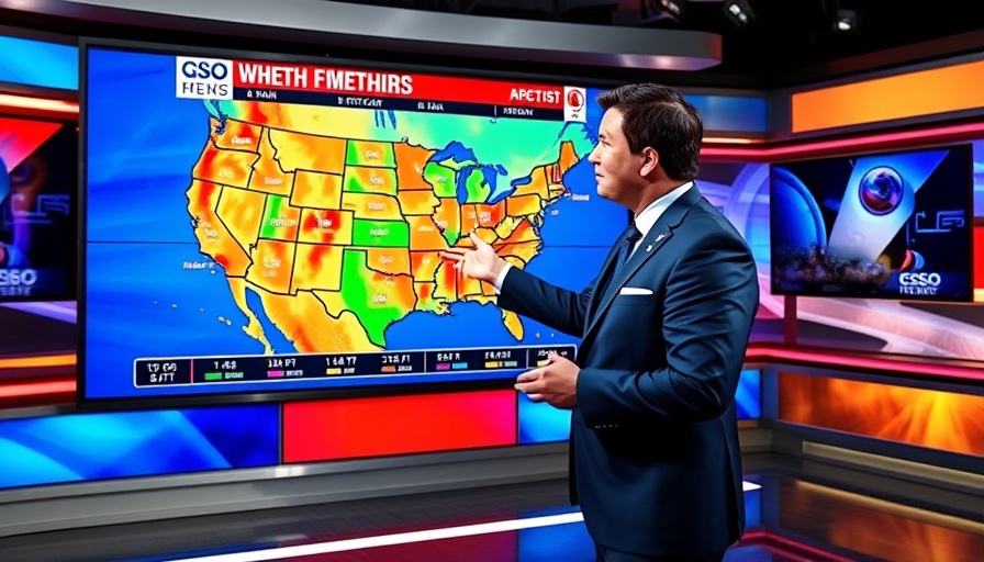 Meteorologist presenting Miami Valley Weather Forecast on TV.