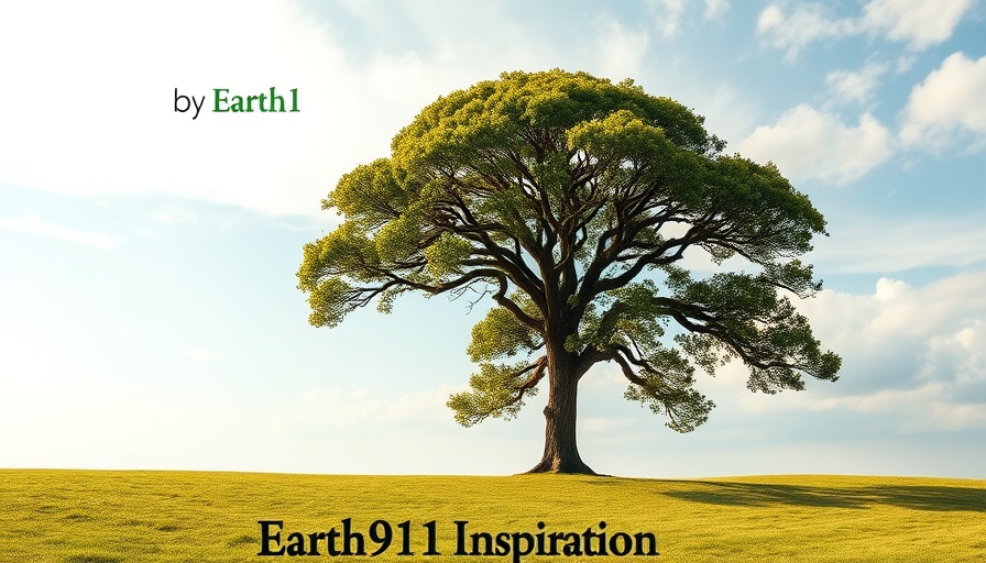 Cherish this earth with majestic tree and inspiration text.