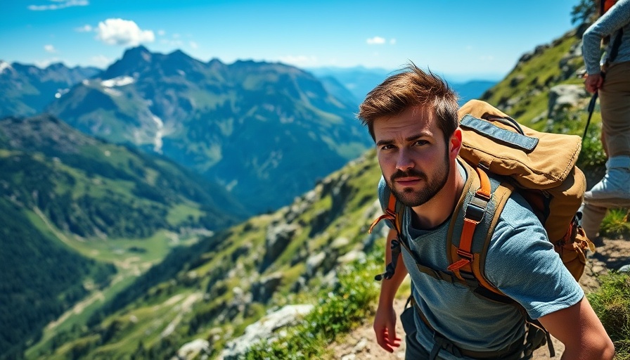Hiker explores narrow trail with stunning New Zealand peaks.
