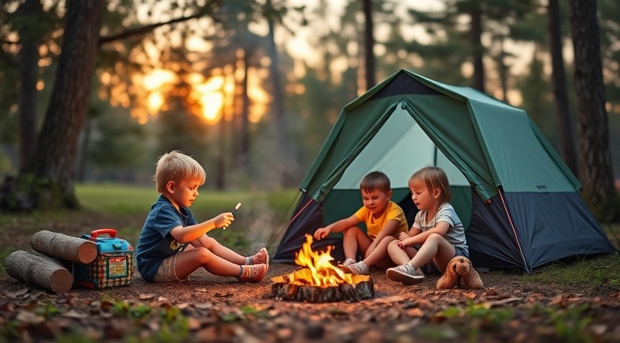 Kids enjoying the outdoors with the Little Camping 50-Piece Adventure Set.