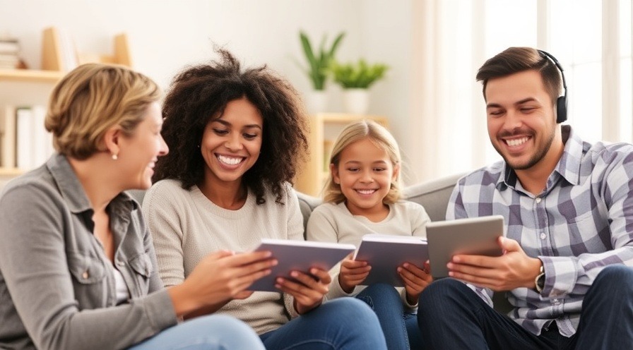 Realistic photo showcasing product recommendations and customer support from a family.