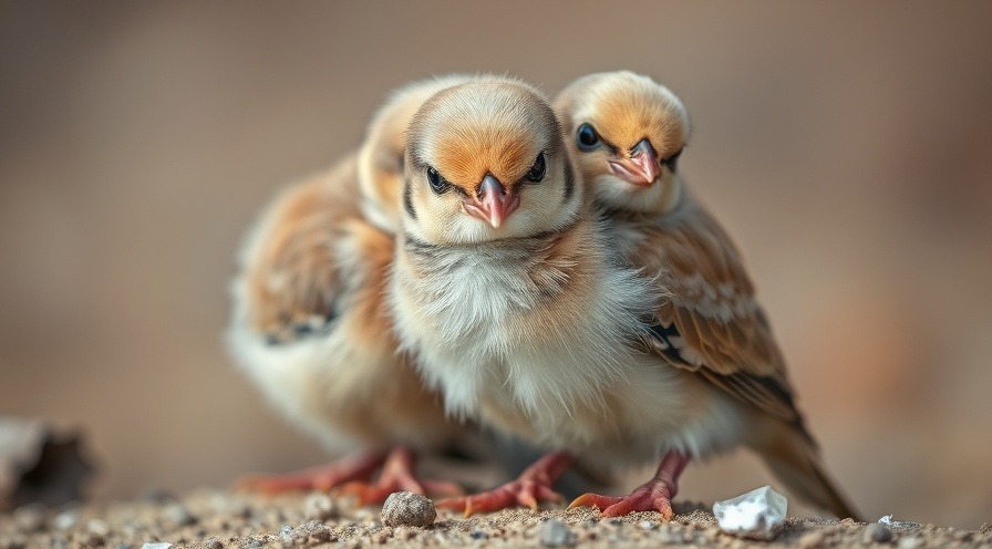 Realistic photo of blue-eyed Ground Dove chicks resting in their nest.