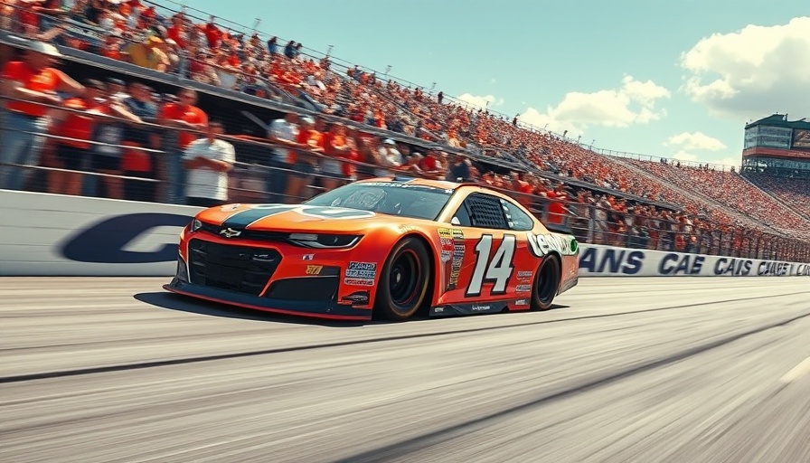 NASCAR Cup Drivers racing on track with cheering crowd.