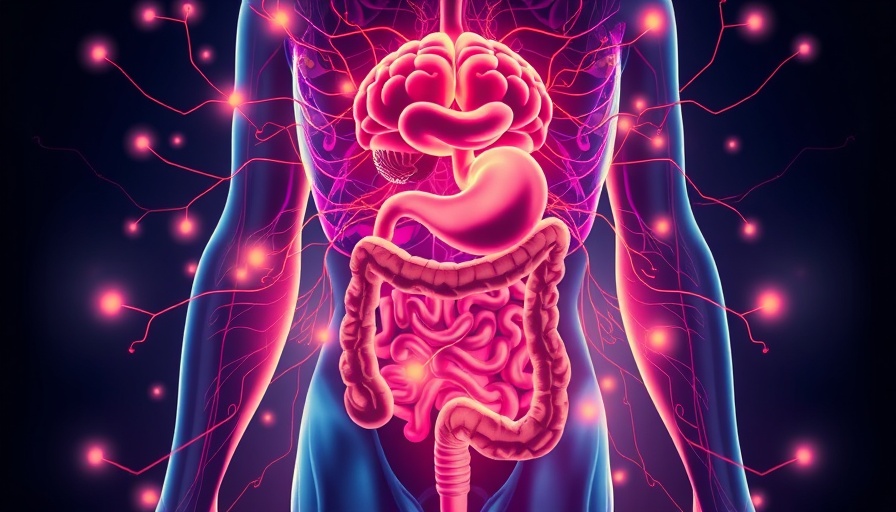 Illustration of Butyrate Gut Brain Axis with dynamic pathways.