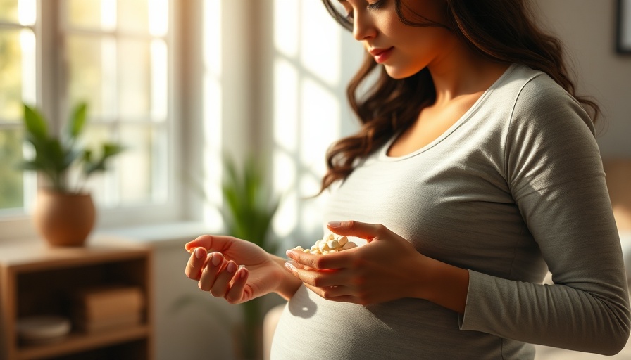 Pregnant woman considering supplements for maternal vitamin D status.