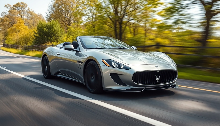 Maserati Bespoke Program sleek car speeding on a country road