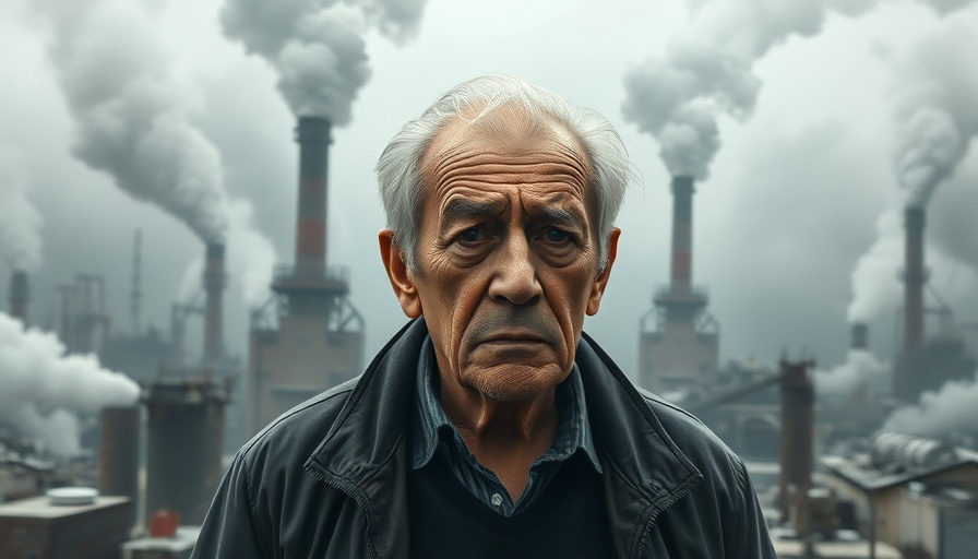 Illustration showing environmental toxins aging disease risk impact.
