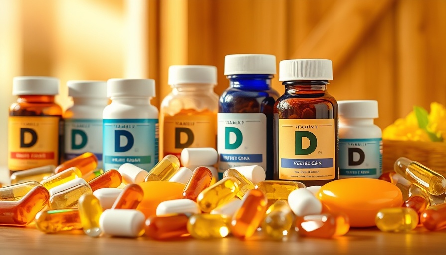 Assorted vitamin D supplements indicating menopause and diabetes benefits.