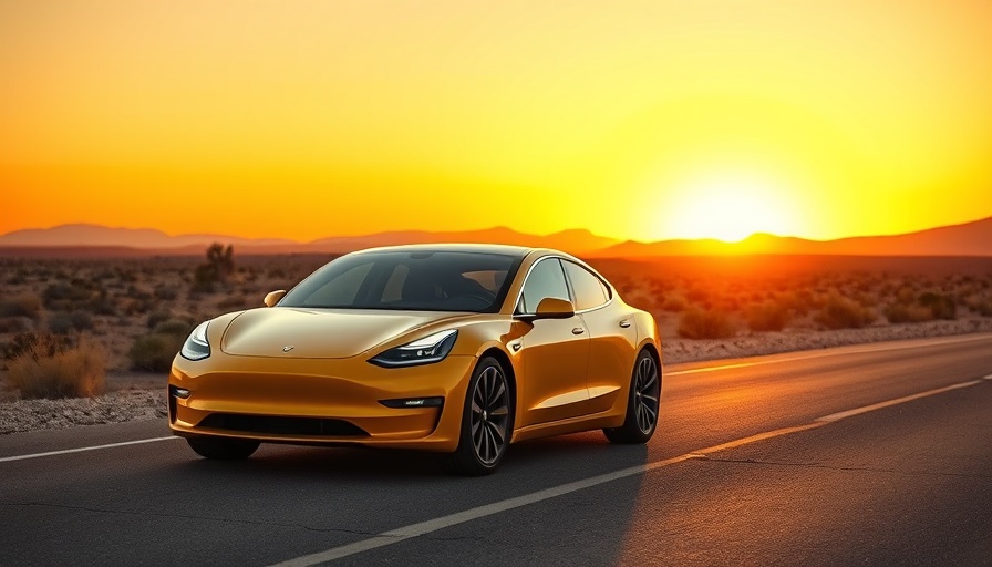 Affordable electric sedan parked on a road during sunset.