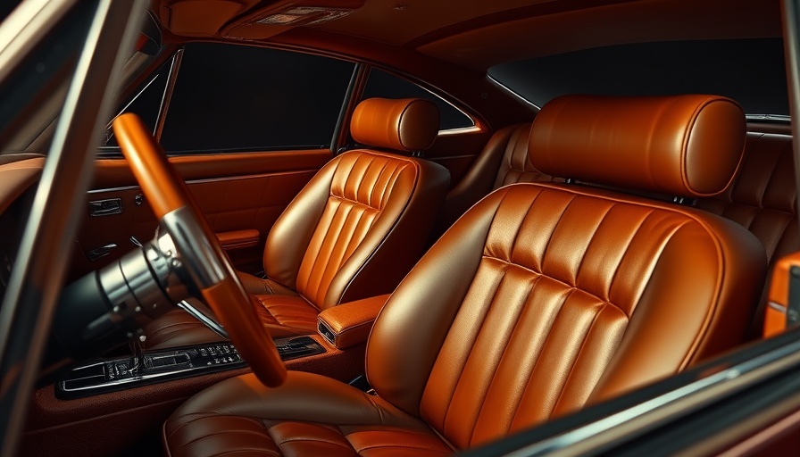 Luxurious vintage car interior from pre-WWII exhibitions.