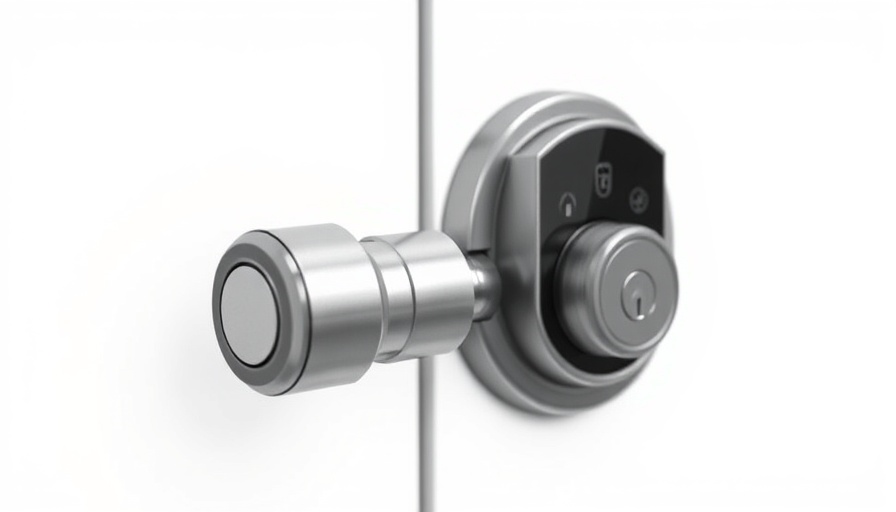 Future-proof door lock technology showcased as a sleek, modern device.
