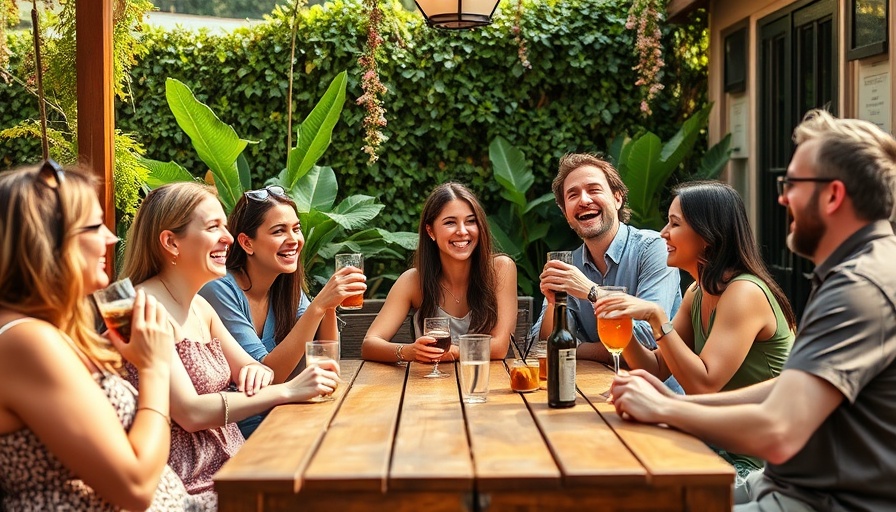 Restaurants Capitalizing on Daylight Savings, group enjoying drinks outdoors.