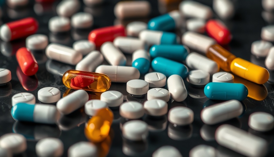 Assorted antibiotic pills highlighting early antibiotic exposure diabetes risk.