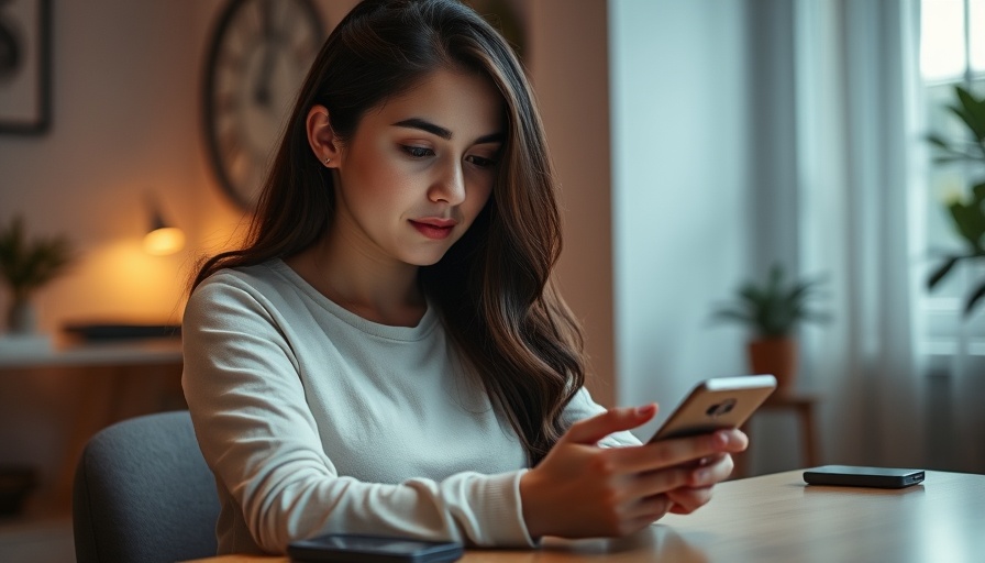 Contemplative young woman with phone highlighting social media mental health impact.