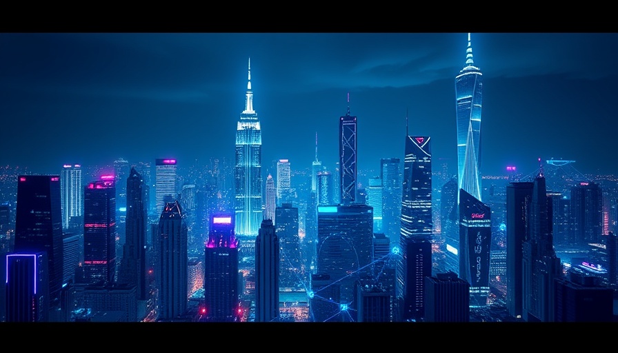 Futuristic city with Prop-Tech elements, showcasing extended stay profitability.
