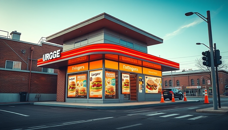High-brightness outdoor displays at a fast food drive-thru.