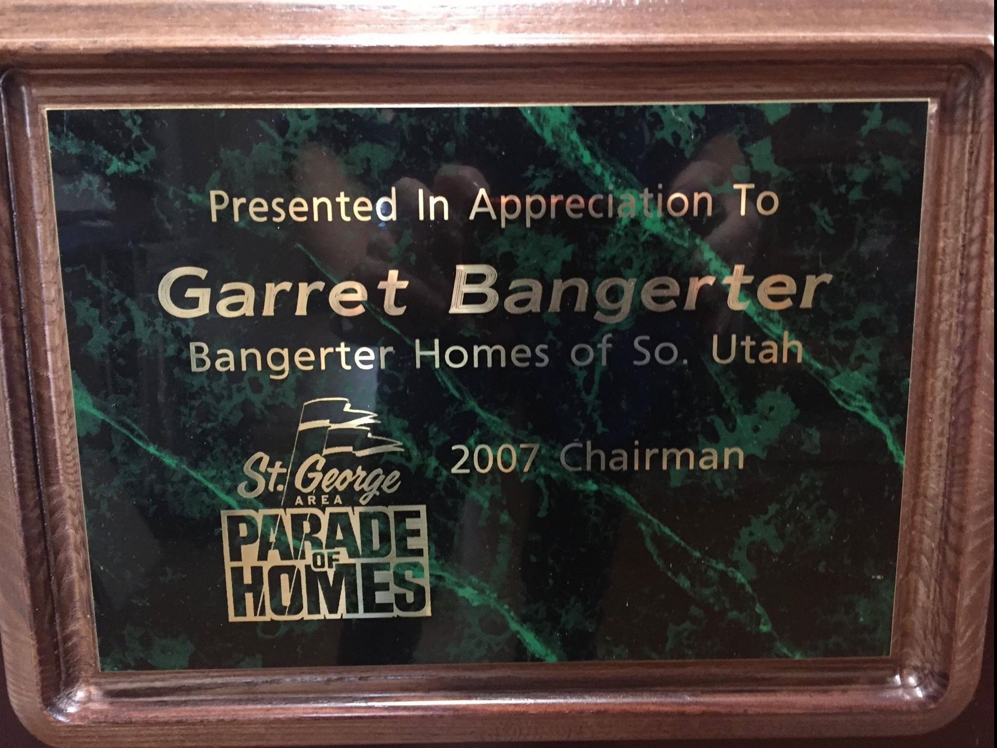 Garret Bangerter 2007 Chairman St. George Parade Of Homes