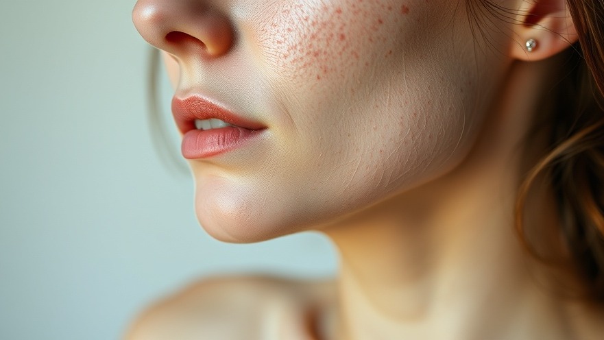 Woman with acne showing natural skin texture and confidence.